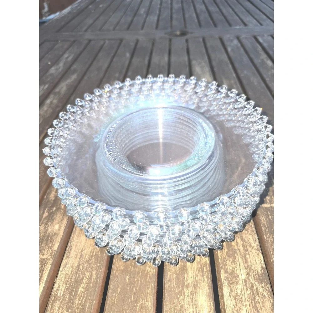 Vintage Imperial Glass Candlewick Clear Salad Plates 8